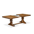 9-Piece Acacia Wood Dining Table Set with Green Faux Leather Chairs U4021