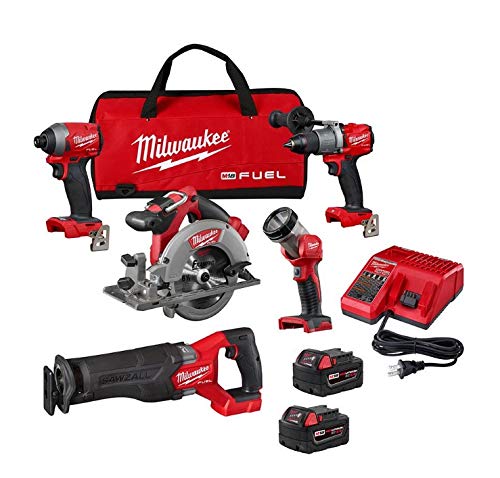 18-Volt Lithium-Ion Brushless Cordless Combo Kit (5-Tool) with Two 5.0 Ah Batteries Z518