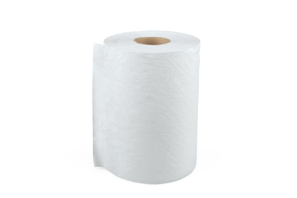 White Paper Towel Rolls, 10" x 800', Pack of 6 V684751