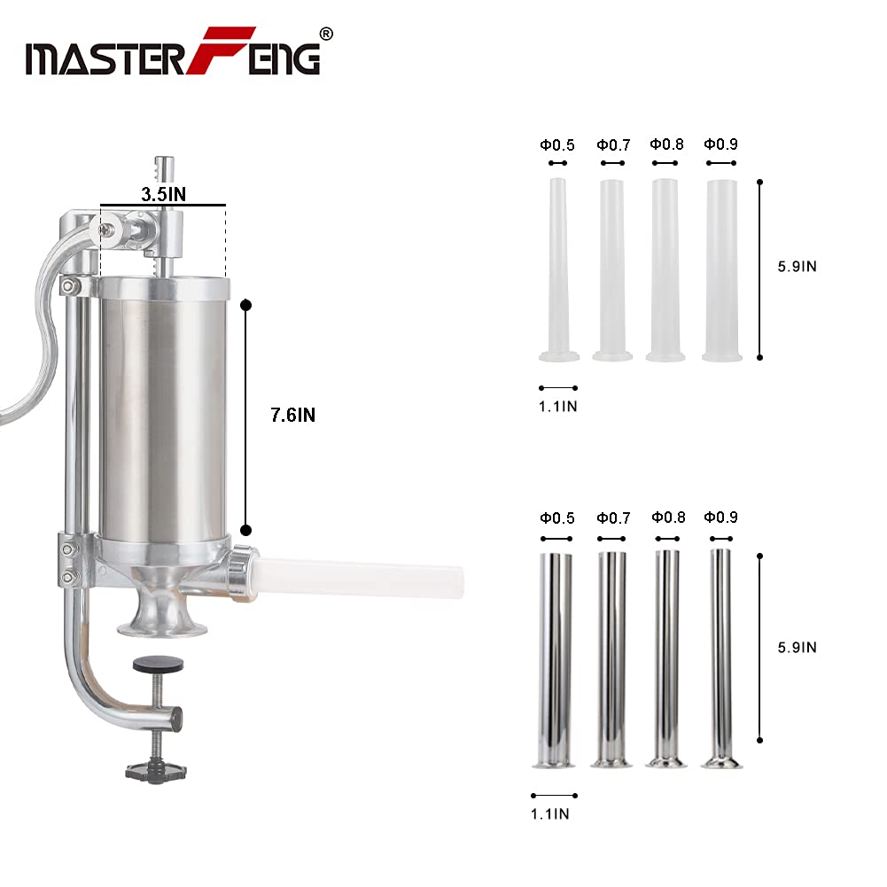 Stainless Steel Vertical Sausage Stuffer with 8 Stuffing Tubes M5676