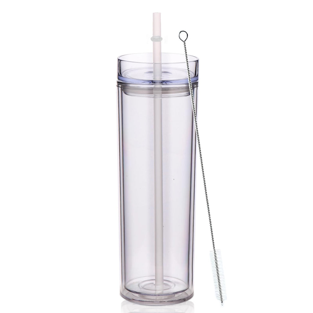 20oz Double Wall Plastic Tumbler with Lid and Straw R85493