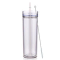 20oz Double Wall Plastic Tumbler with Lid and Straw R85493