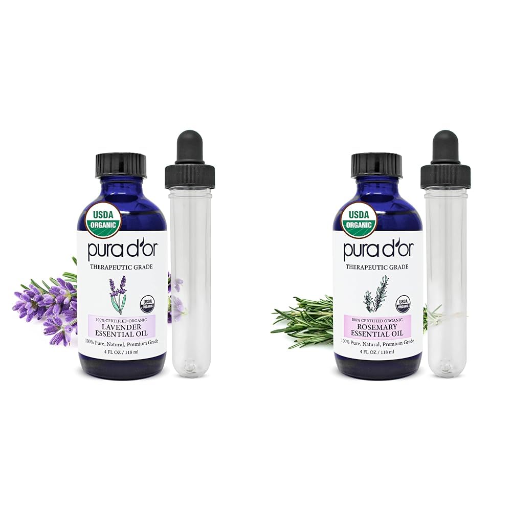 Organic Lavender & Rosemary Essential Oils Bundle 4oz Each N5909