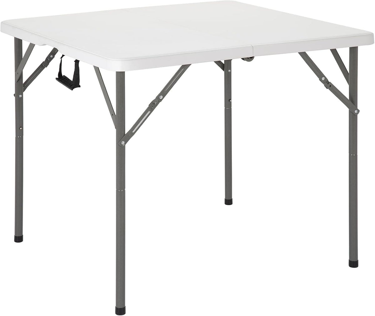 34'' White Folding Card Table with Handle & Steel Legs O95735