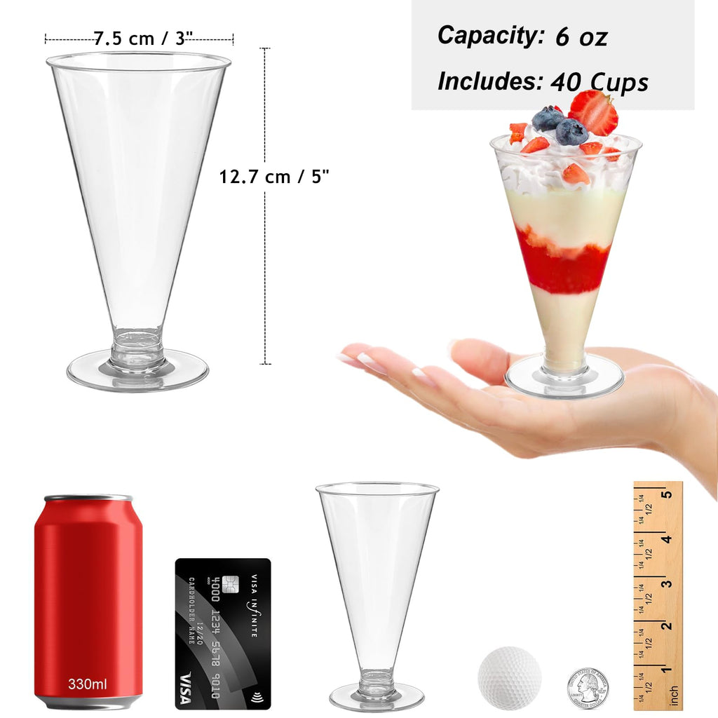 40 PCS 6 oz Plastic Martini Glasses M5260