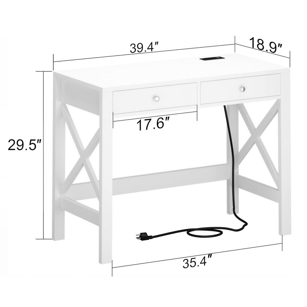 39.4 Inches Computer Desk with 2 Drawers U95131