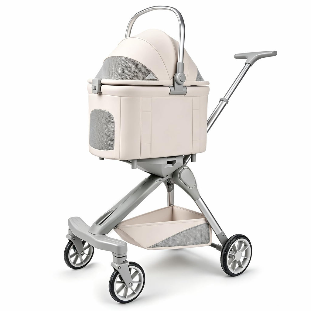 Khaki Dog Stroller with Detachable Carrier L79500