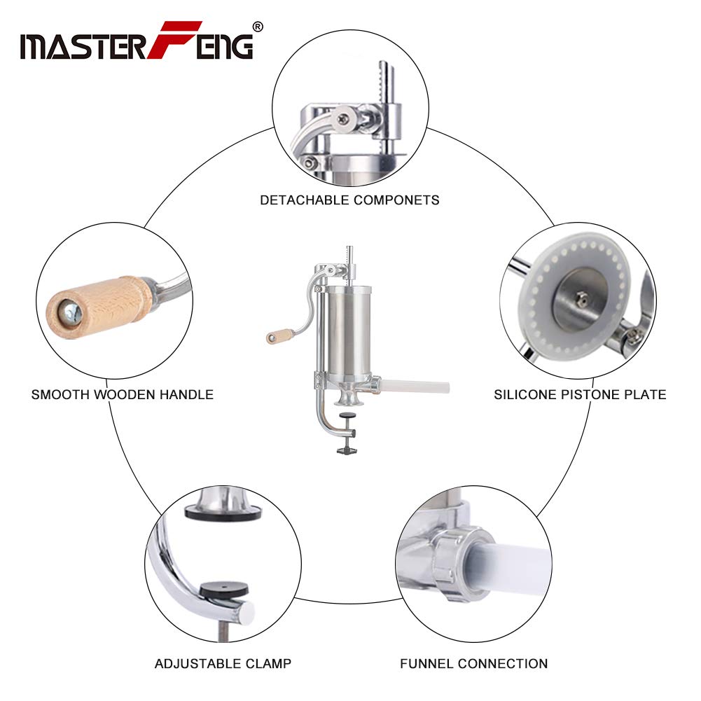 Stainless Steel Vertical Sausage Stuffer with 8 Stuffing Tubes M5676
