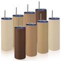 8 Pcs 20oz Insulated Stainless Steel Tumbler with Lid and Straw O32324