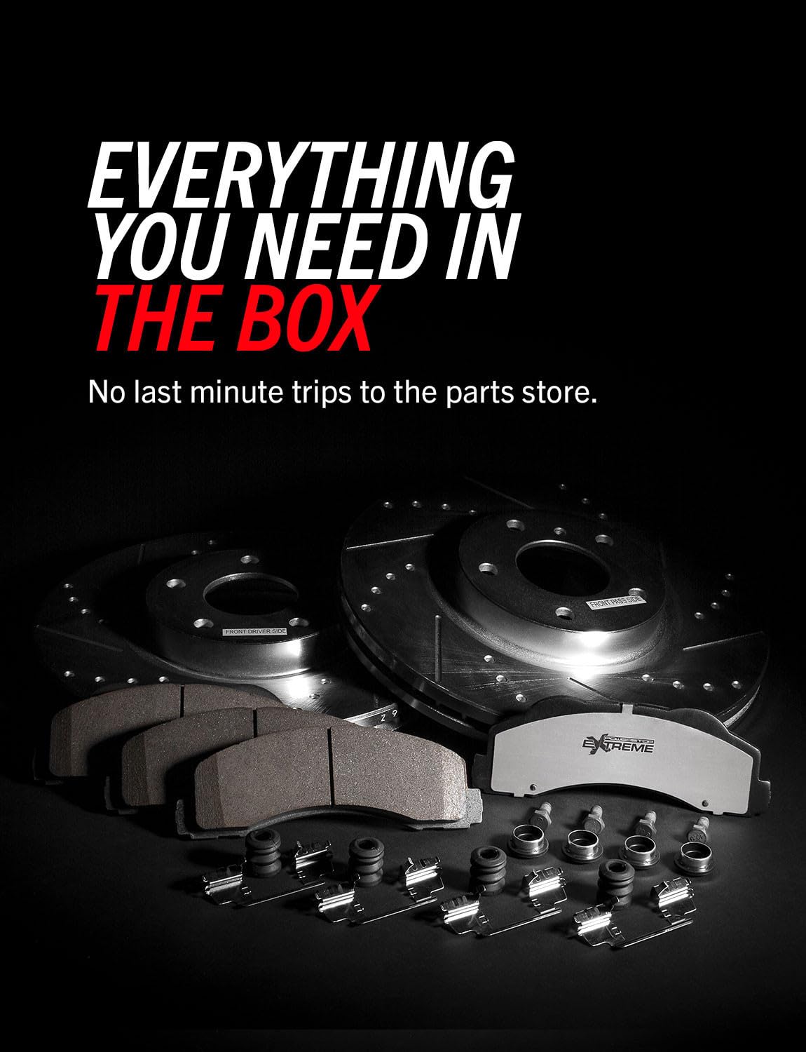 Front and Rear Drilled Slotted Brake Rotors and Carbon Fiber Ceramic Pads C419971