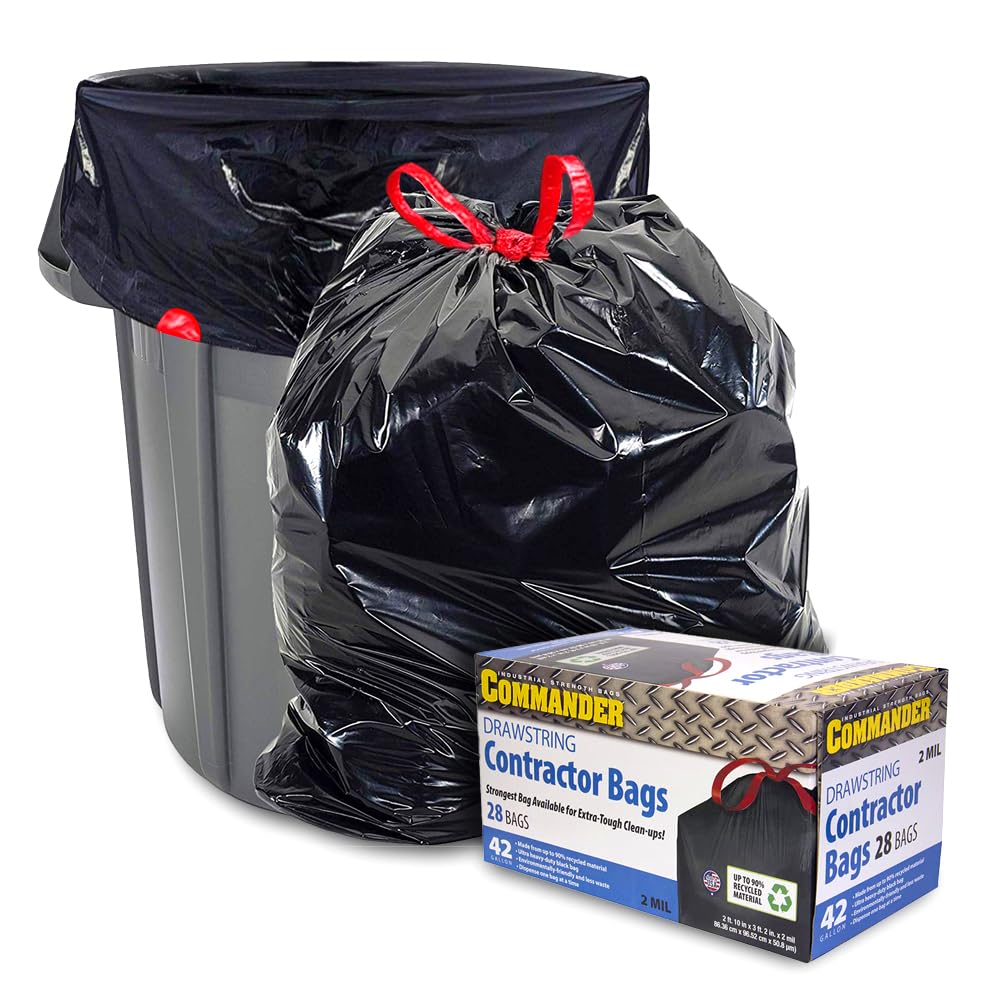 42 Gallon 2 MIL Black Heavy Duty Trash Bags T3769