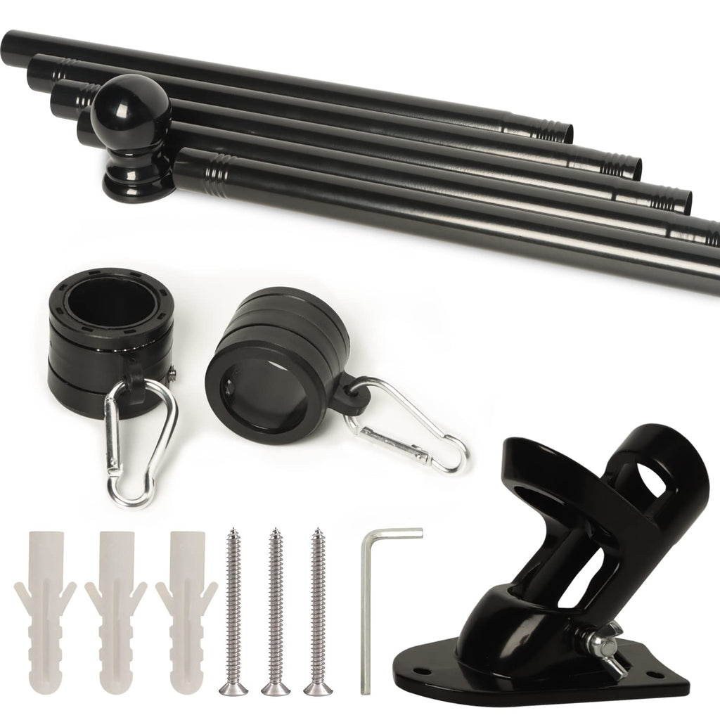 6FT Black Stainless Steel Flag Pole Kit B82282