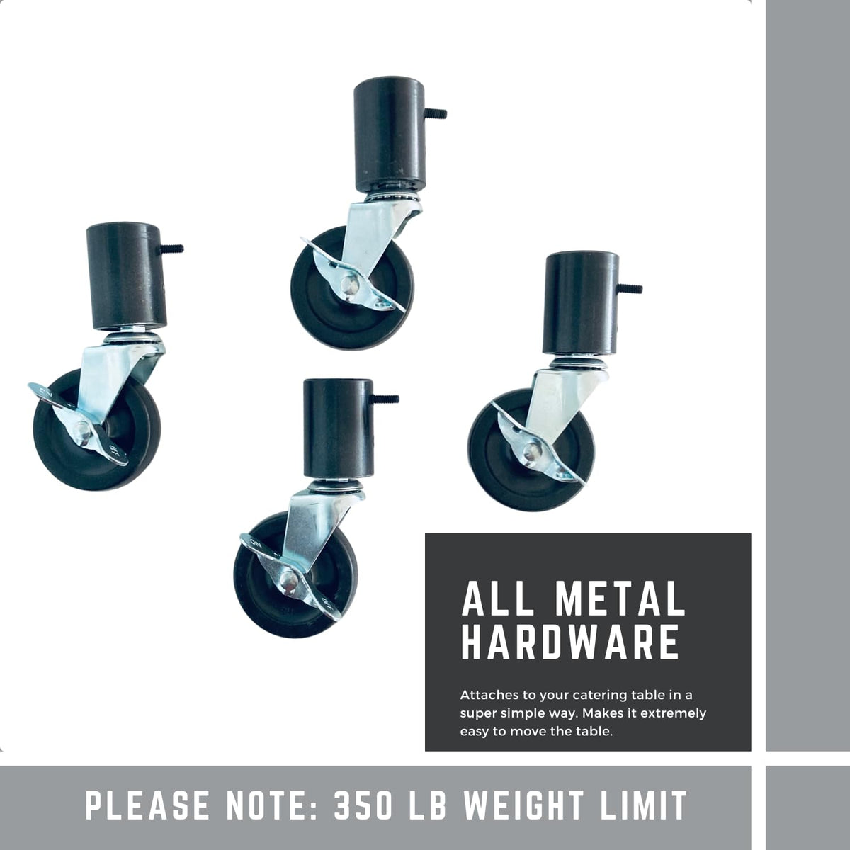 Folding Table Caster Wheels 3” Locking Casters D92465