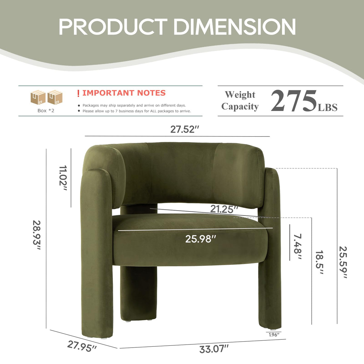 Modern Green Upholstered Accent Chair K6688