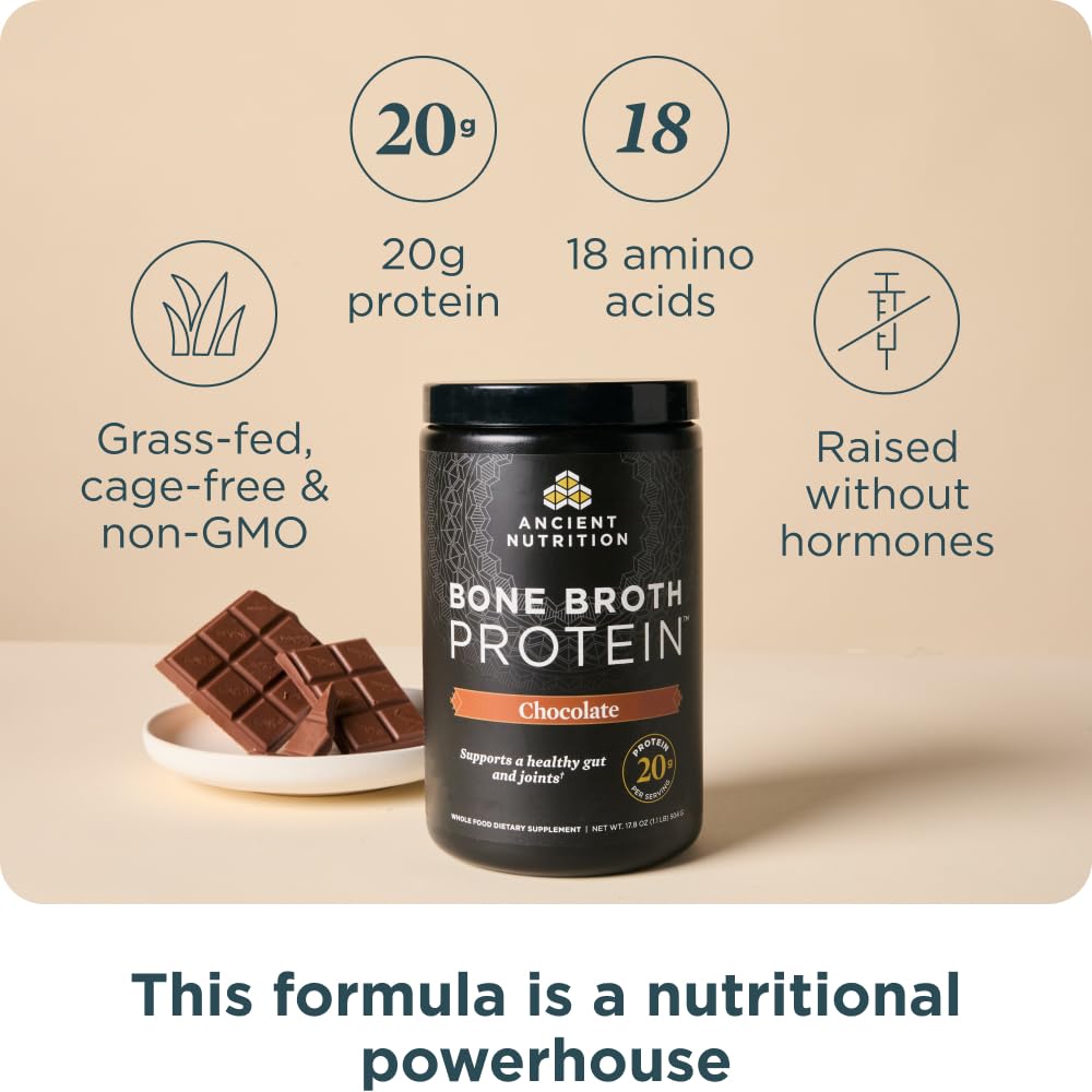 Grass Fed Bone Broth Protein Powder, Chocolate D75480