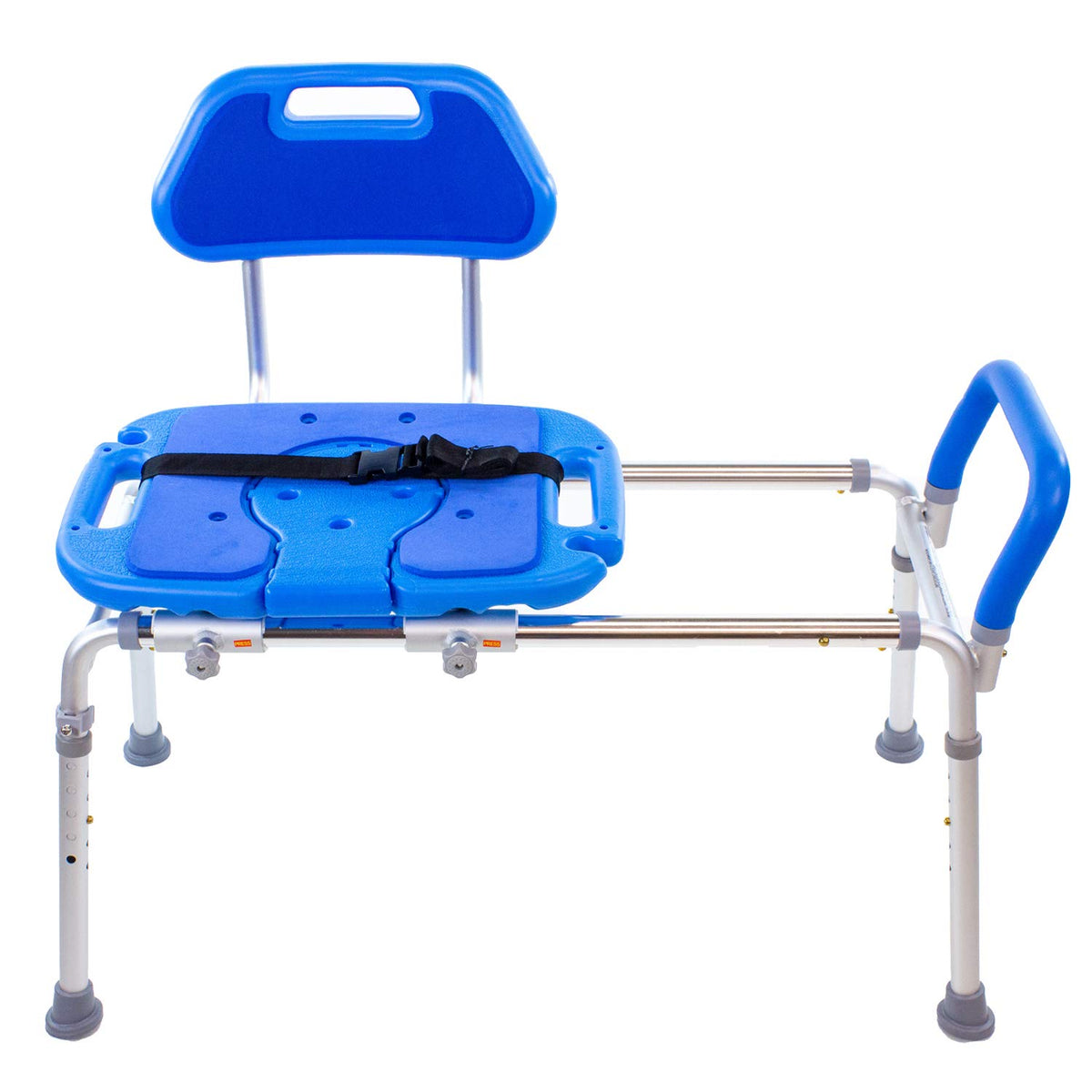 Blue Padded Shower Chair with Cut Out Seat and Safety Belt T99248