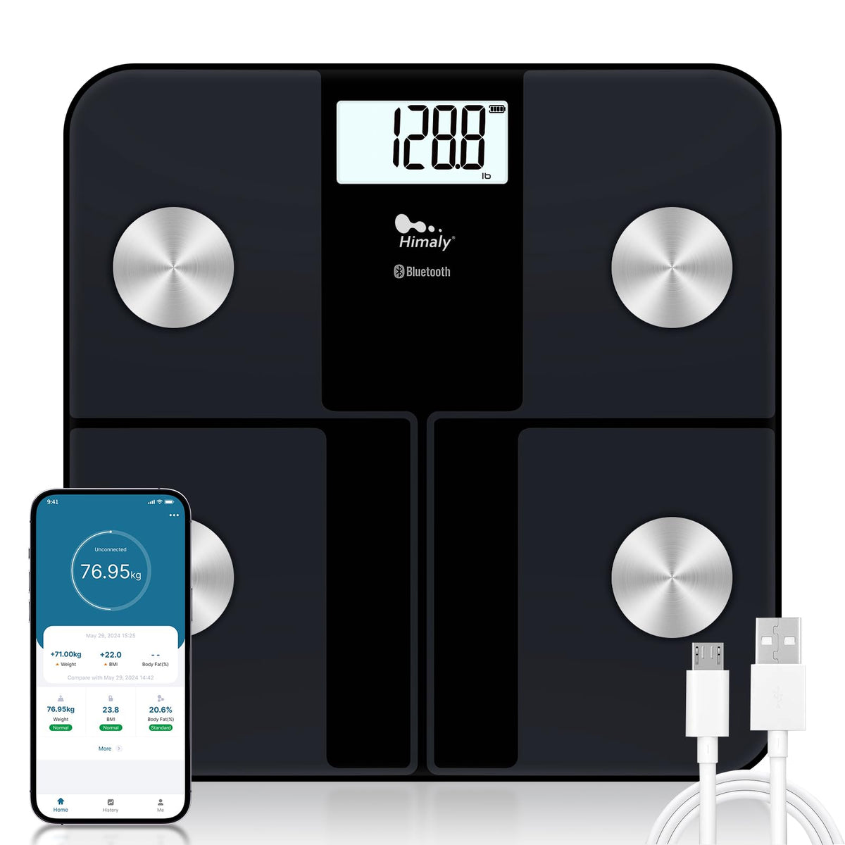 Rechargeable Digital Bathroom Scale J49691