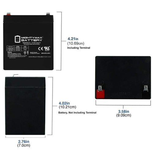 12 Volt 5 AH Rechargeable SLA AGM Battery U9180