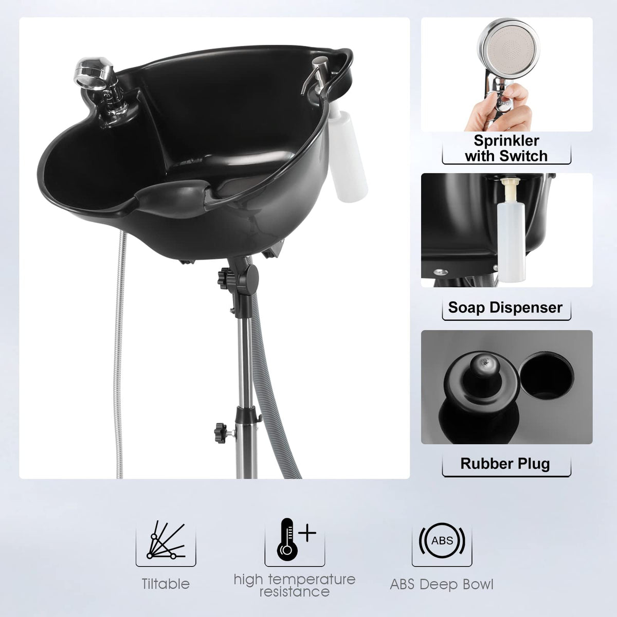 Portable Shampoo Bowl with Drain P198663