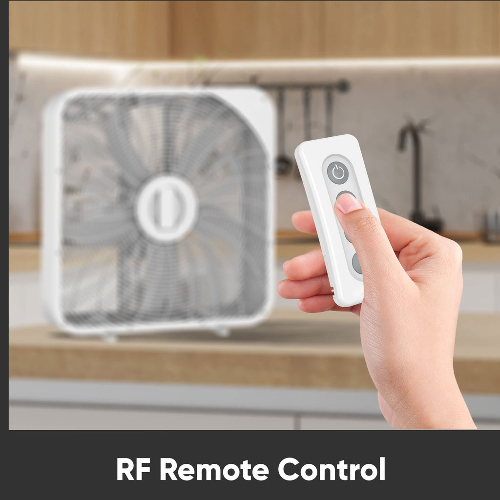 20 Inch 3 Speed Quiet Box Fan with Remote Control X2598