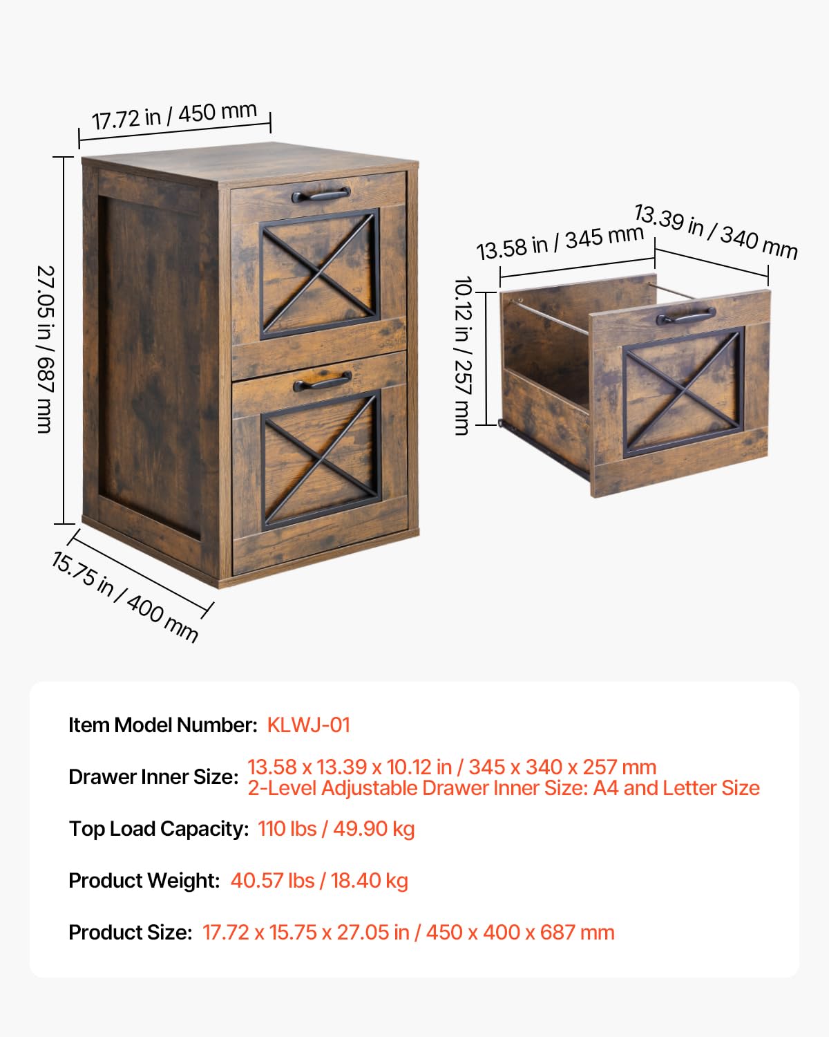 2 Drawer Vertical File Cabinet O53300