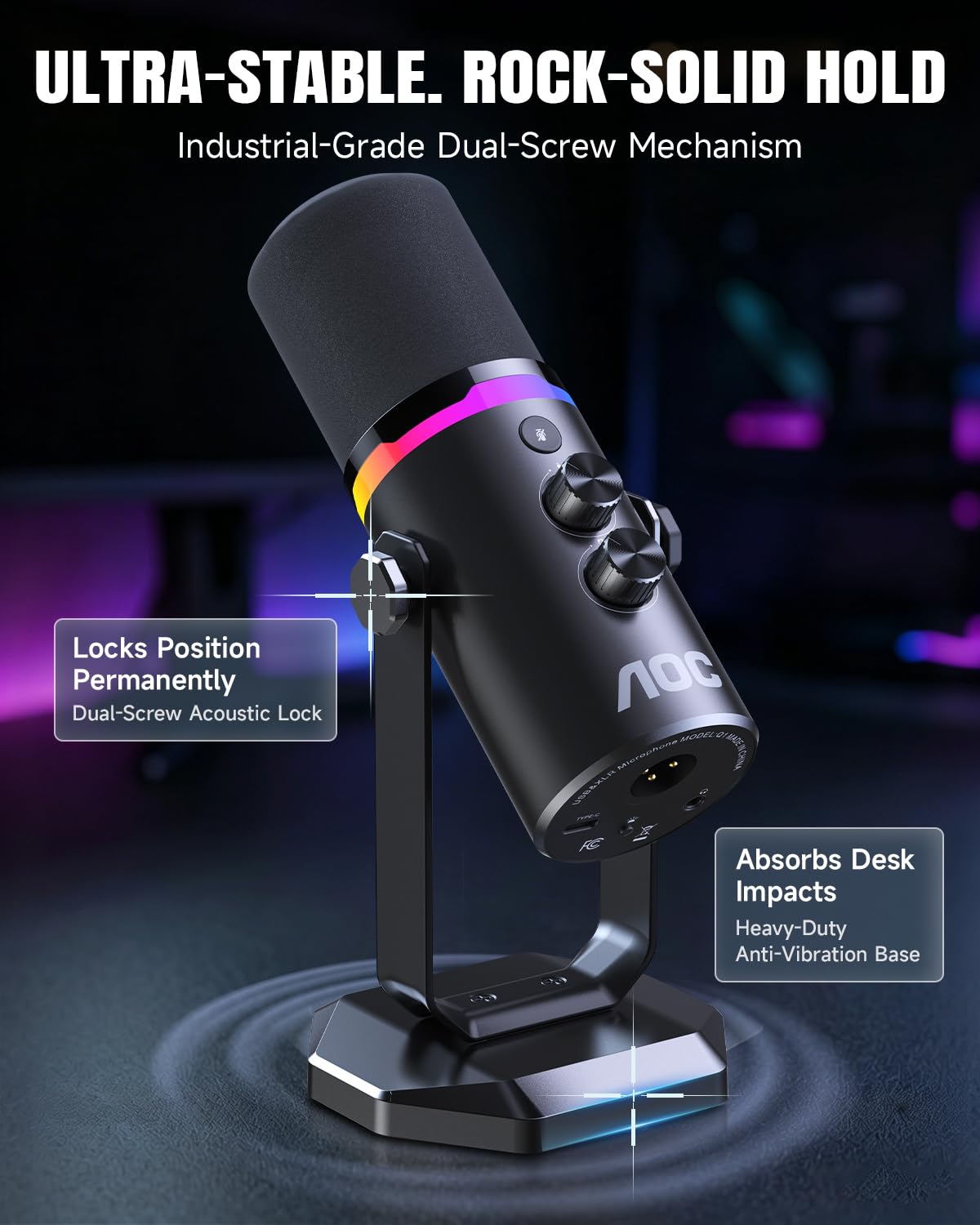 USB/XLR Dynamic Microphone with Desk Stand E597