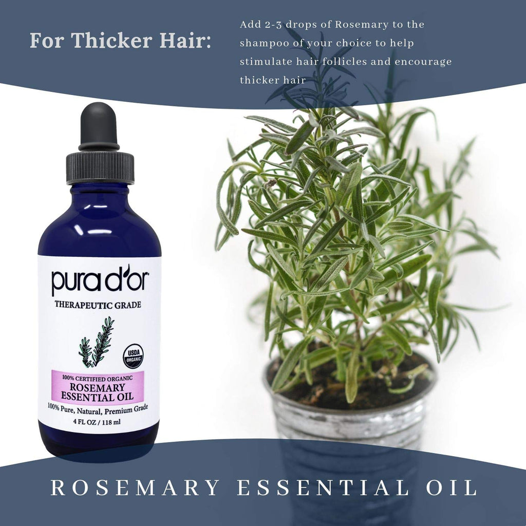 Organic Lavender & Rosemary Essential Oils Bundle 4oz Each N5909