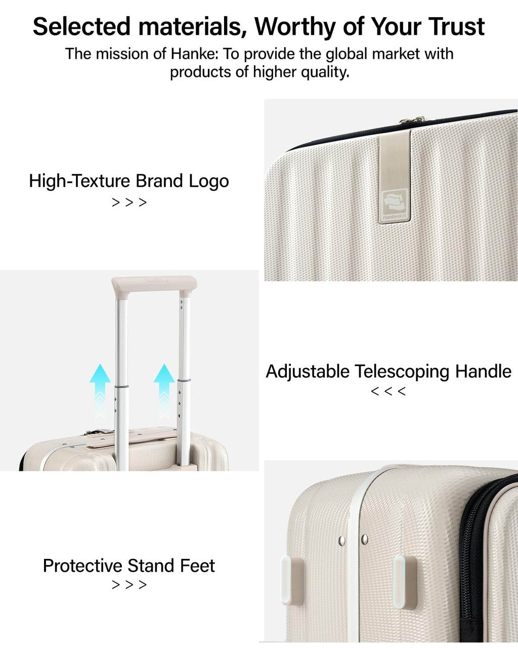 20 Inch Carry On Luggage with Wheels PC Hard Shell Suitcase N7456