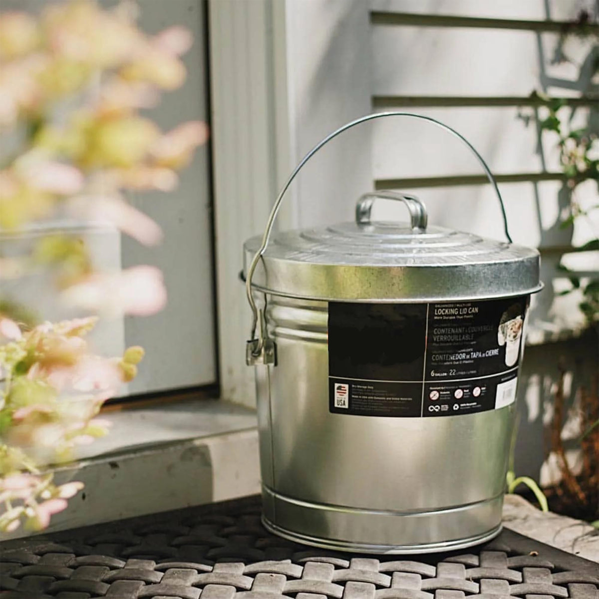 Galvanized Steel 6 Gallon Airtight Storage Jar U901983