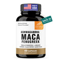 Maca Root Fenugreek Ashwagandha L-Arginine Ginseng Muira Puama Herbal Supplement 60 Capsules W33284