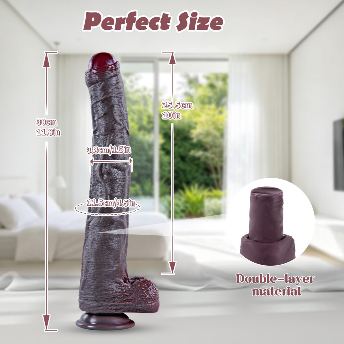 Black Realistic Dildo with Suction Cup F63298