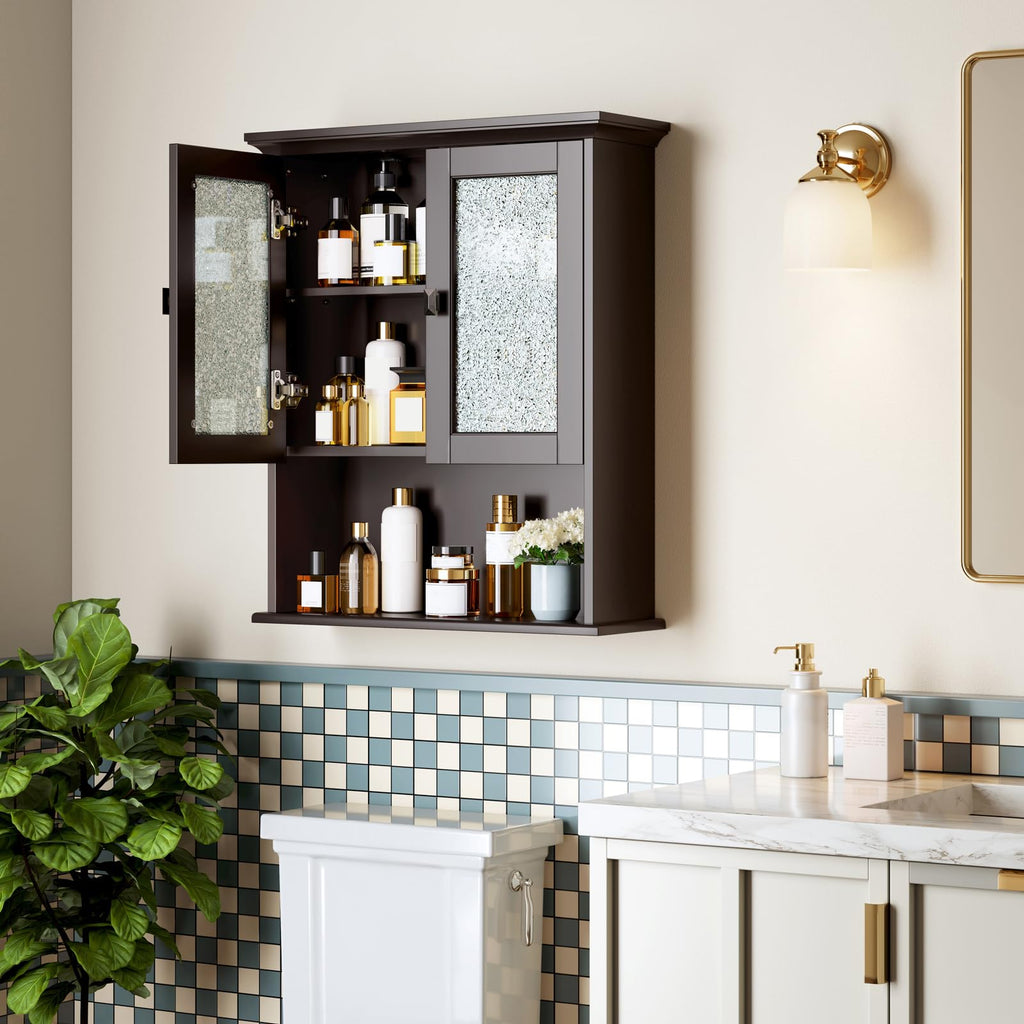 Wall Mount Bathroom Cabinet with Glass Door D75065