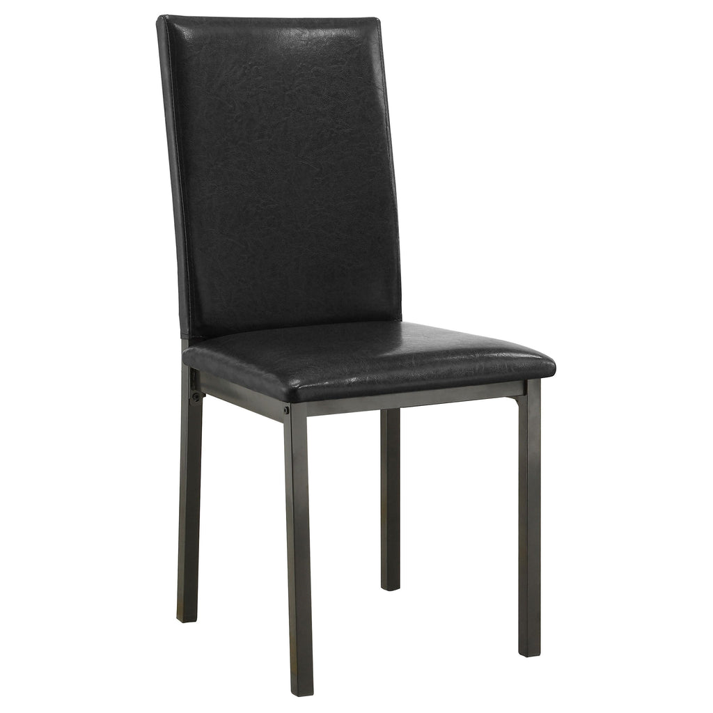 Set of 2 Faux Leather Upholstered Dining Side Chair Black and Grey N984367