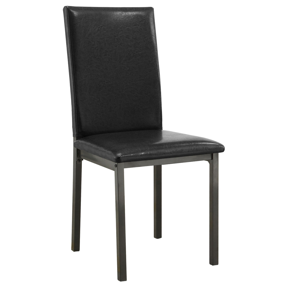 Set of 2 Faux Leather Upholstered Dining Side Chair Black and Grey N984367