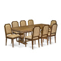 9 Piece Kitchen Table Set with 8 Beige Polyester Chairs C21515