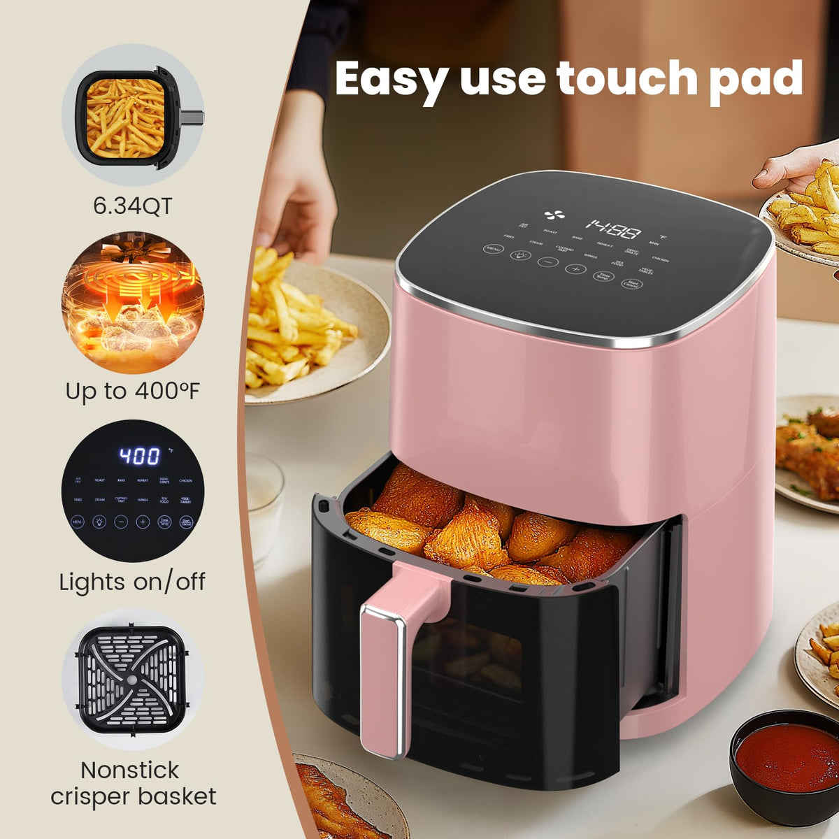 6 Quarts Air Fryer with Window P34757