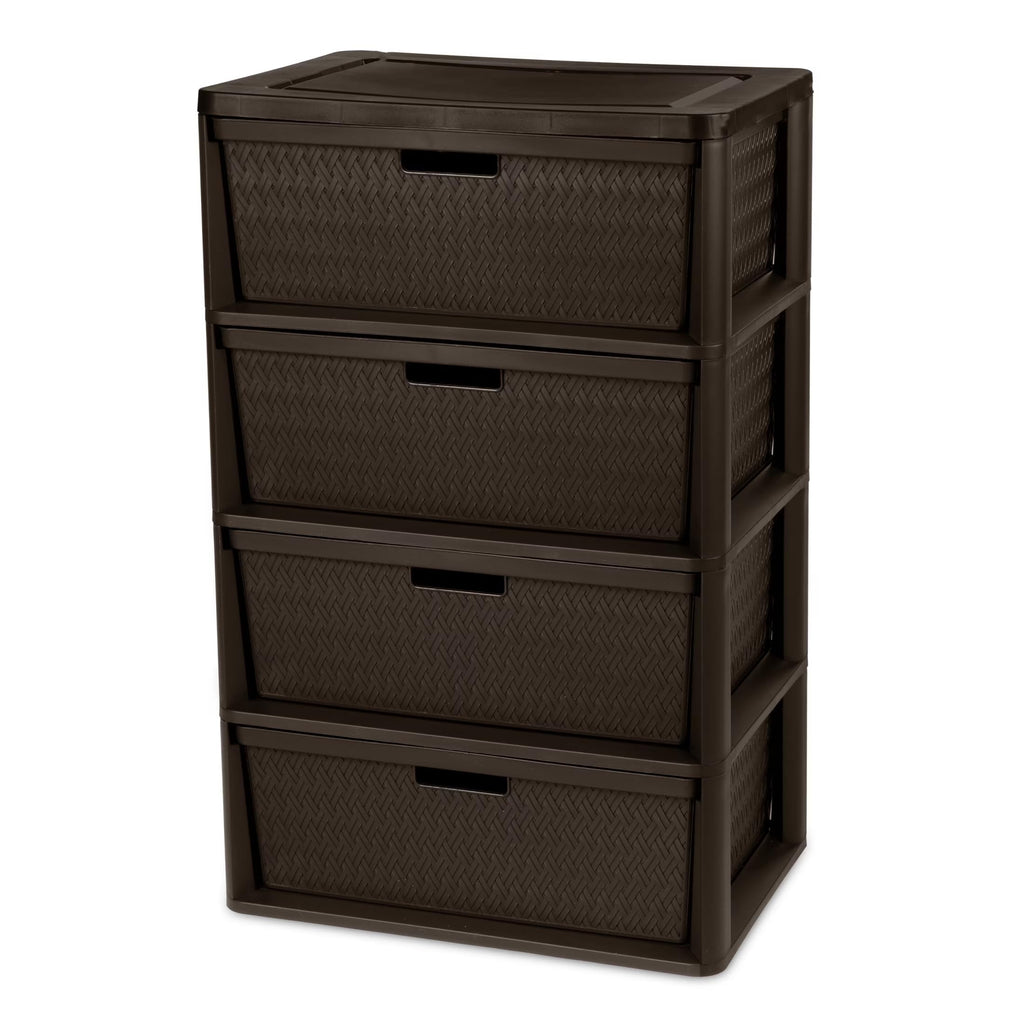 Brown 4 Drawer Plastic Storage Organizer H524331
