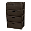 Brown 4 Drawer Plastic Storage Organizer H524331