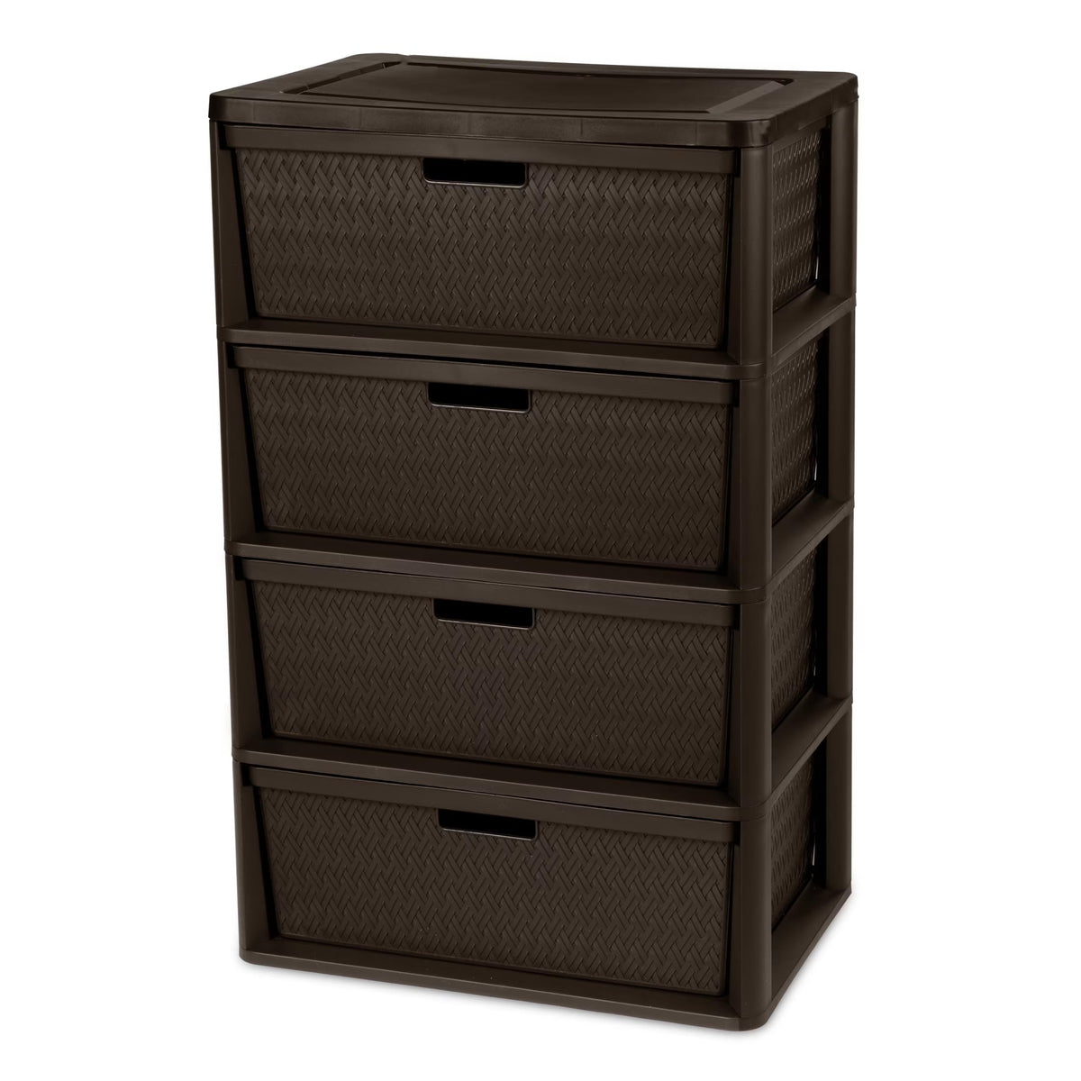 Brown 4 Drawer Plastic Storage Organizer H524331