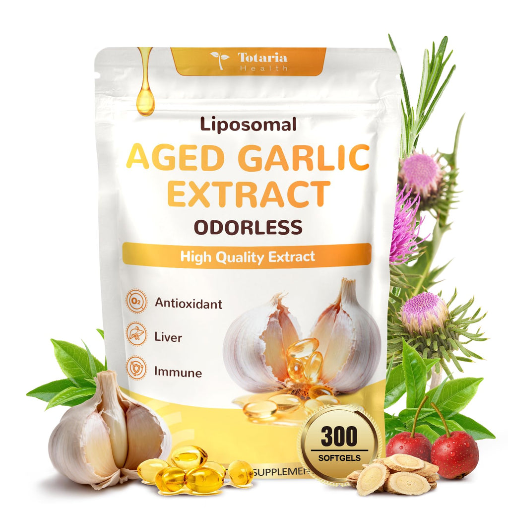 Odorless Aged Garlic Extract Capsules with Magnesium, Zinc, Vitamin B, 300 Softgels E615716