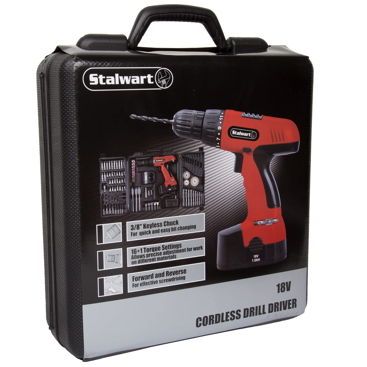 18V Cordless Power Drill Set 89-Piece Kit with Battery and Charger T826