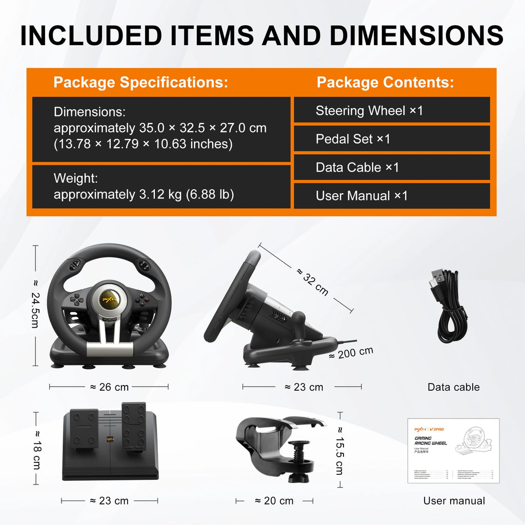Gaming Steering Wheel with Pedals N969