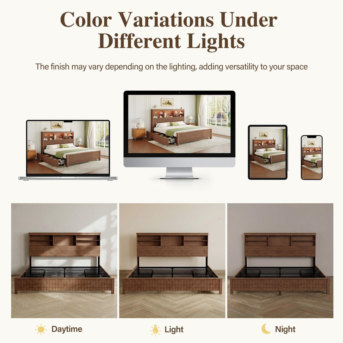 King Size Bed Frame with 4 Storage Drawers N6275