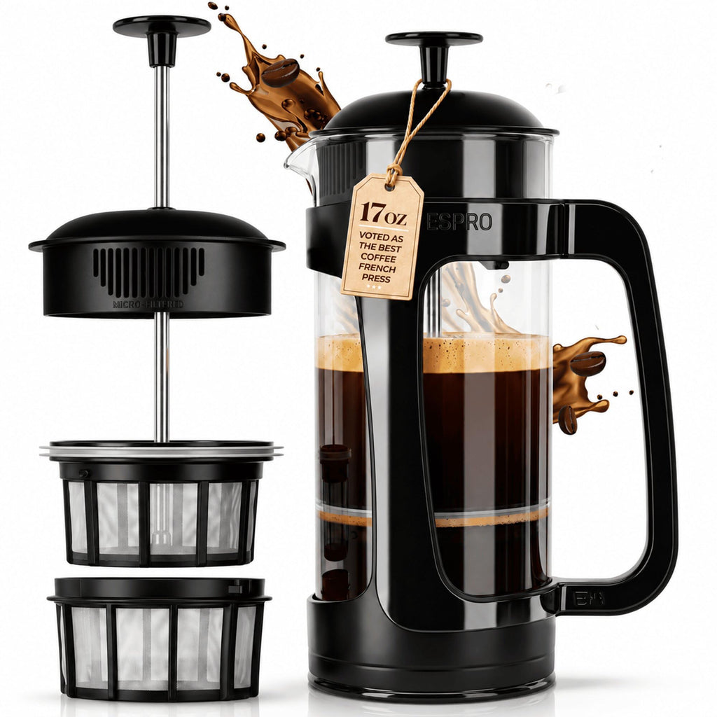 Black 17oz French Press Coffee Maker E3013