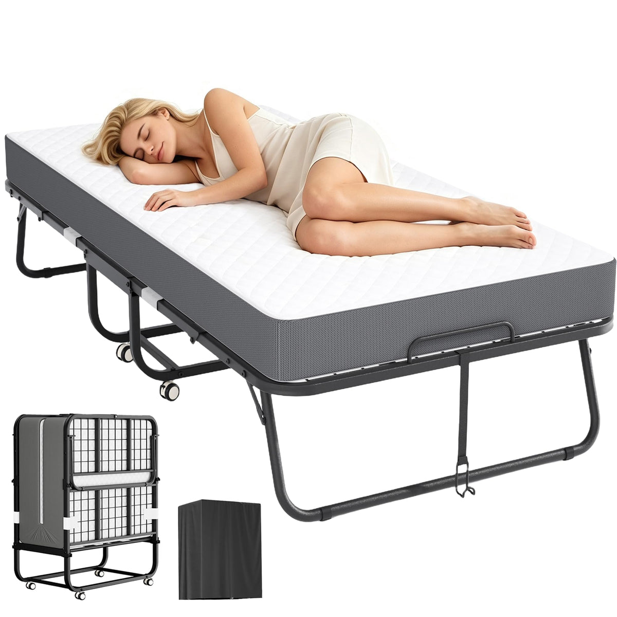 Folding Bed with 5" Memory Foam D230