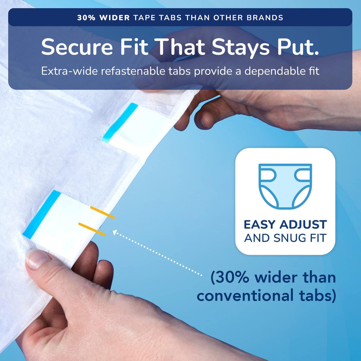 Plastic Backed Ultra Absorbent Fitted Incontinence Briefs Large 12 Count T4434