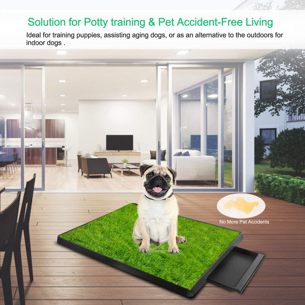 Artificial Grass Dog Potty Mat with Removable Waste Tray M176292