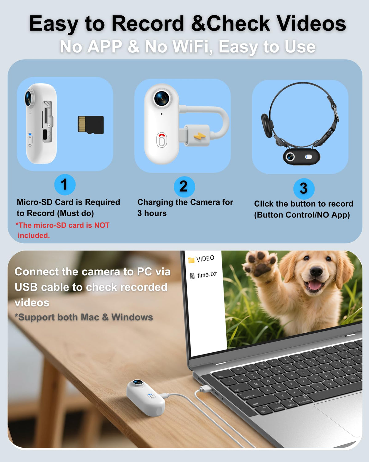 Camera Collar with Phone App & Tracker Tag I54404