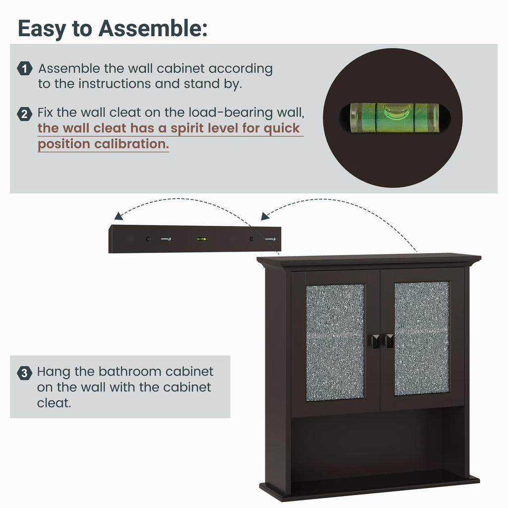 Wall Mount Bathroom Cabinet with Glass Door D75065