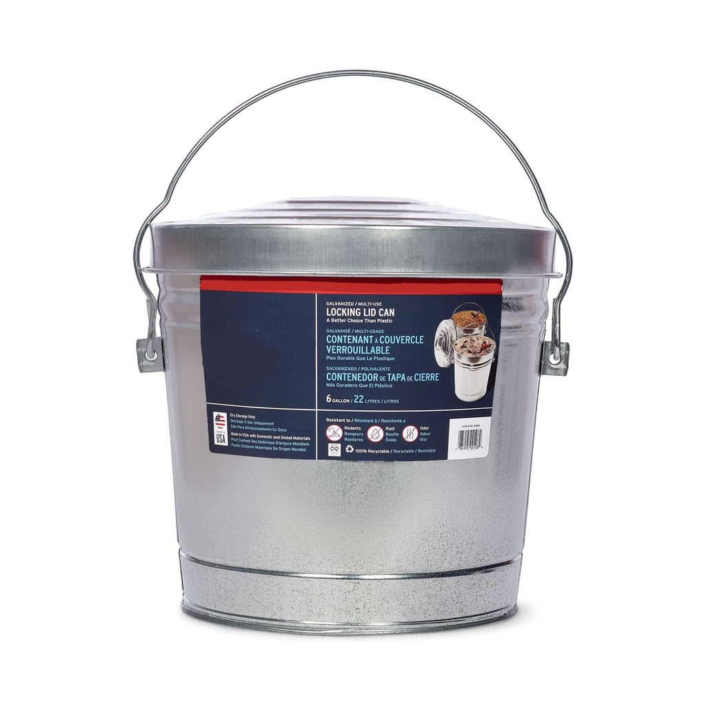 Galvanized Steel 6 Gallon Airtight Storage Jar U901983